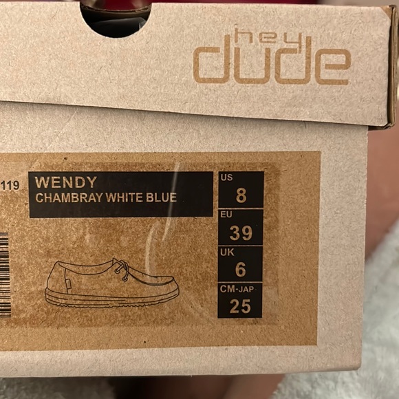 - Ladies Hey Dude WENDY size 8 CHAMBRAY Blue/ - Picture 2 of 4